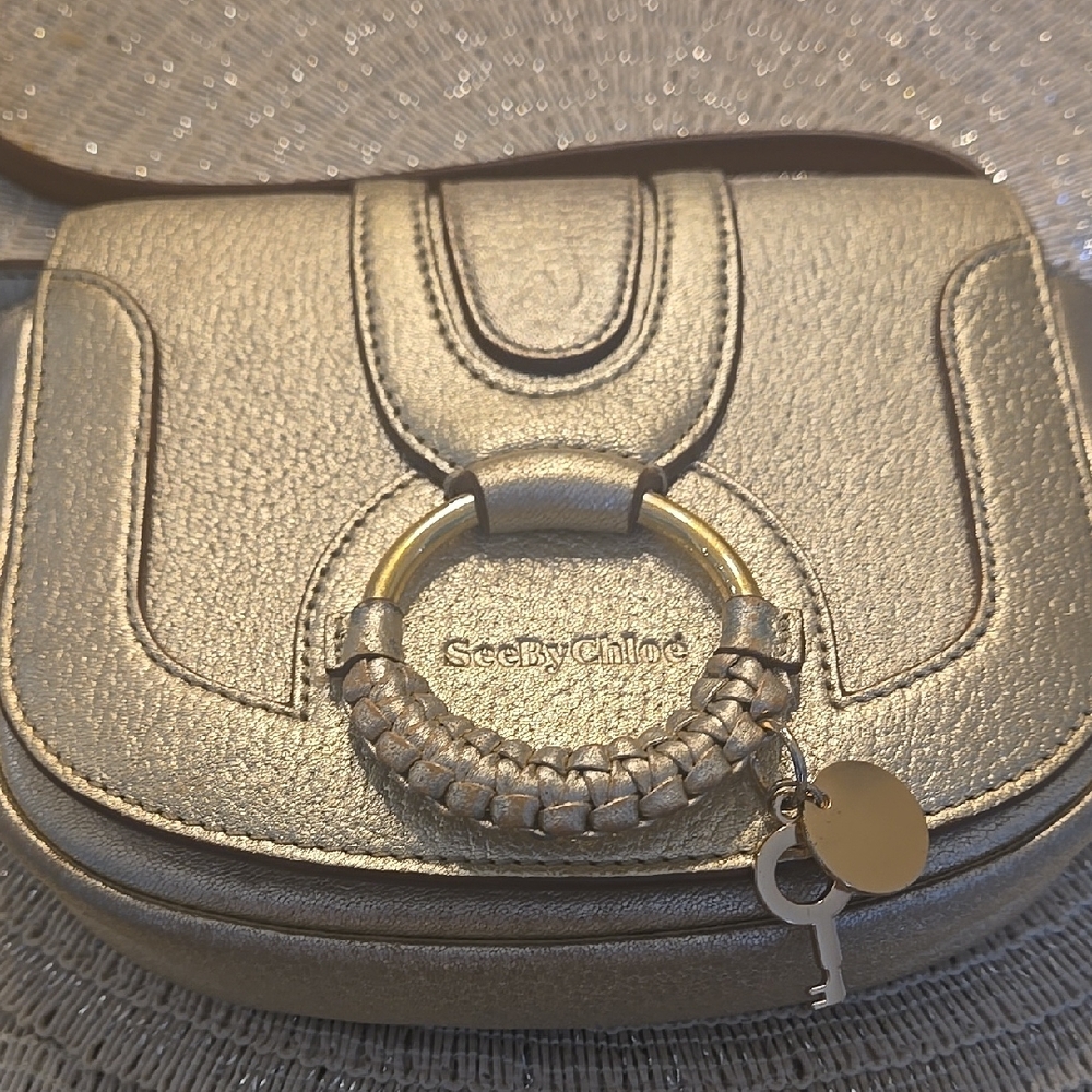 See By Chloe Metallic Gold Crossbody Bag